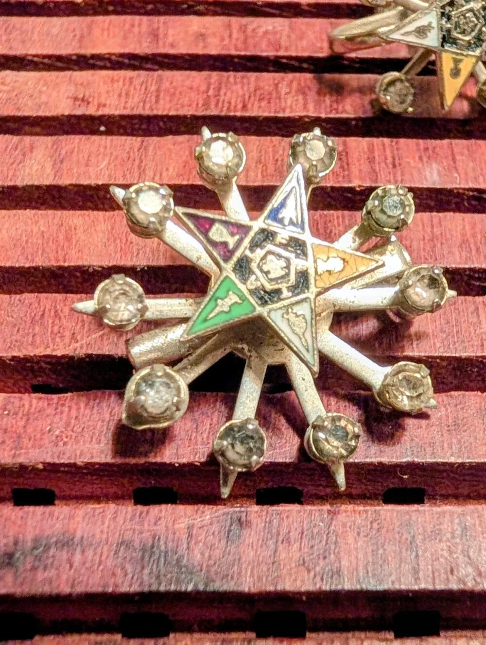 Order Of The Eastern Star Brooch and Earrings Set - Women Jewelry